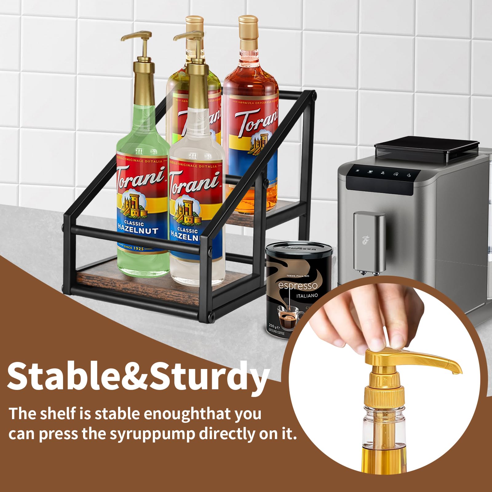 YQBRAO versatile rack for olive oil, vinegar, or spices.