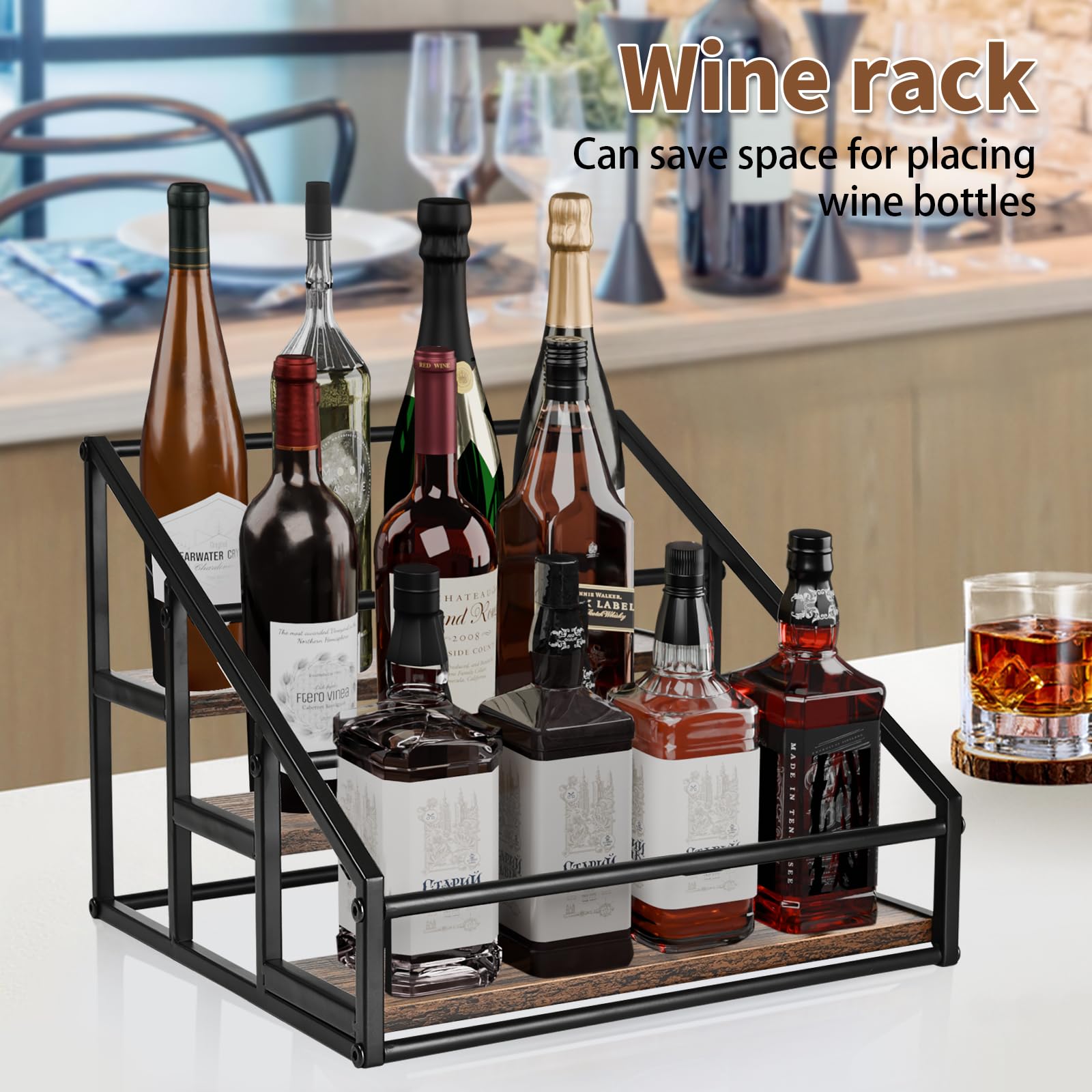 YQBRAO organization rack for liquors and oils enhances beverage prep