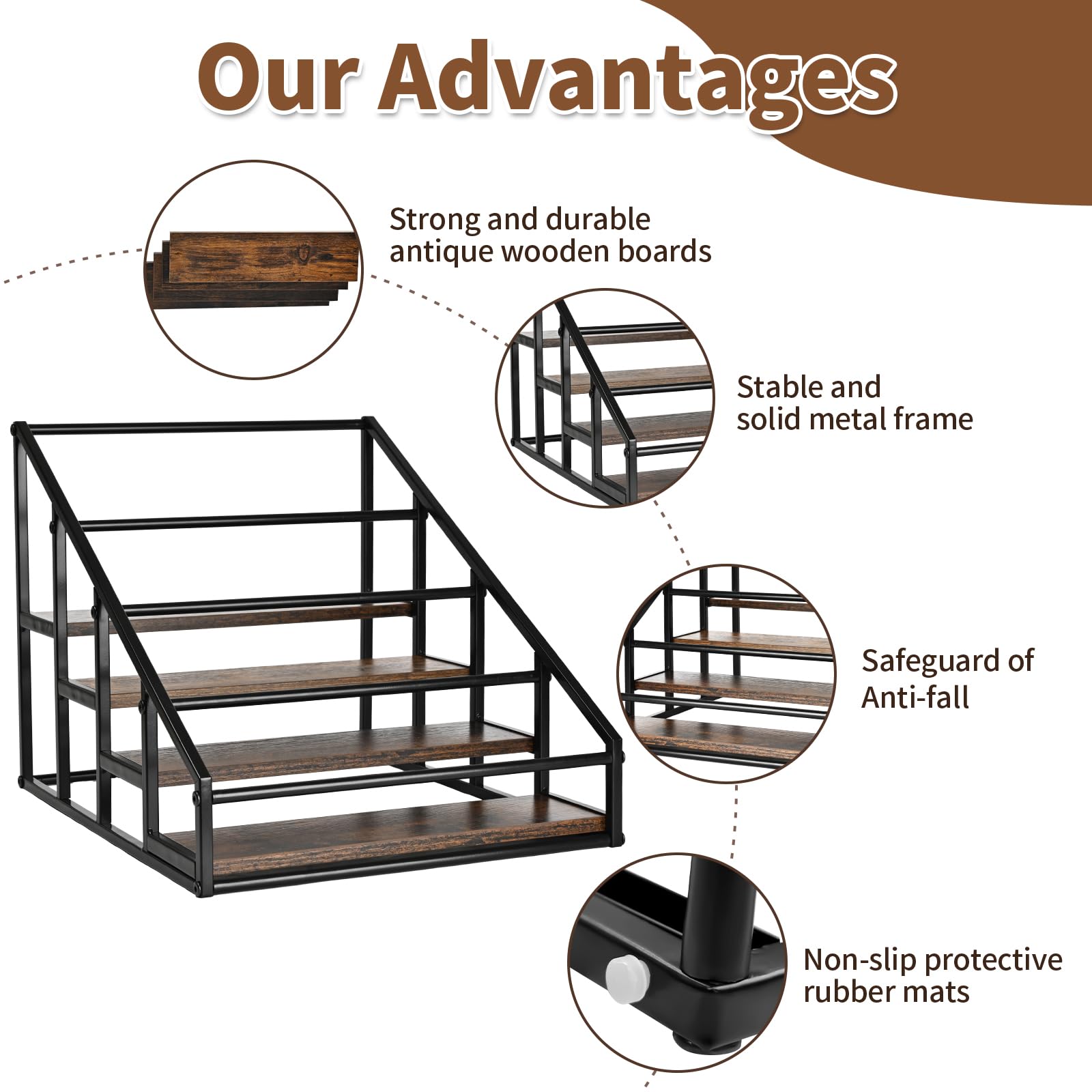 YQBRAO spice bottle organizer 4-tier keeps jars visible and within reach.