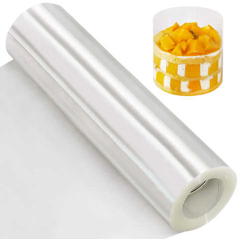 YQL cake collar 12 inch roll shows a clear edge for mousse cake decoration.