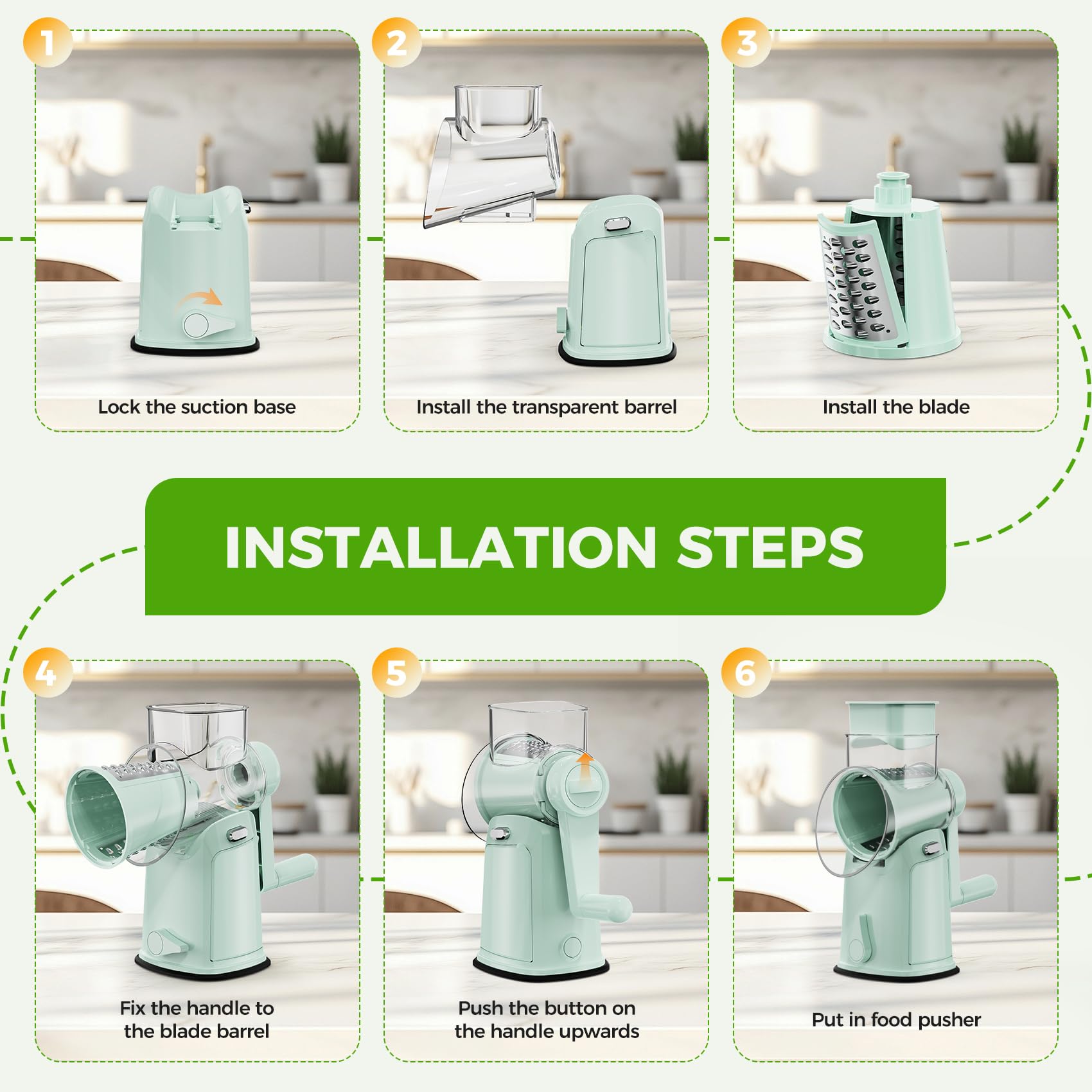 YSEPOZ 5 blade sets enable shredding, slicing, and dicing for diverse recipes.