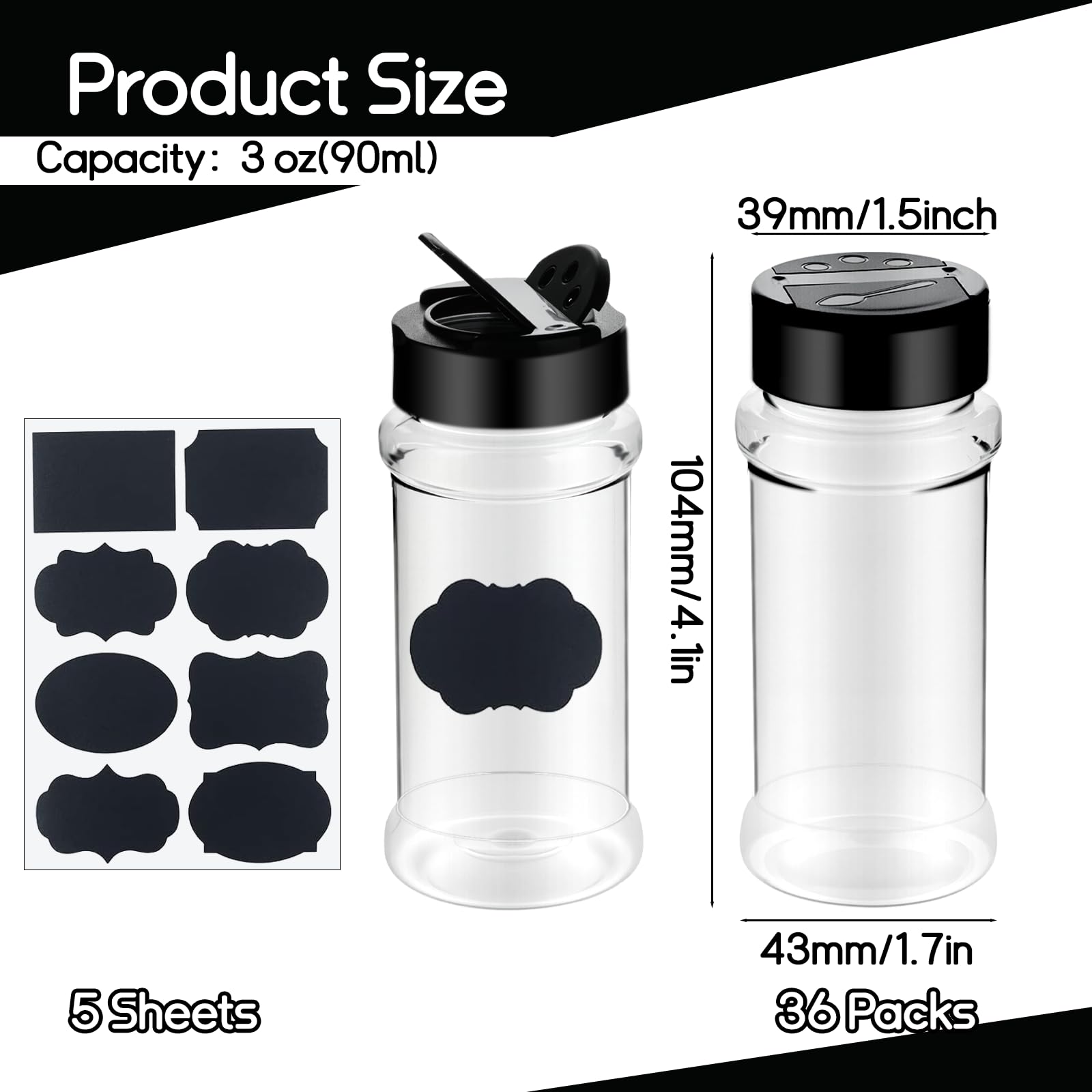 Square design Ysglory spice bottles fit neatly in drawers and cabinets