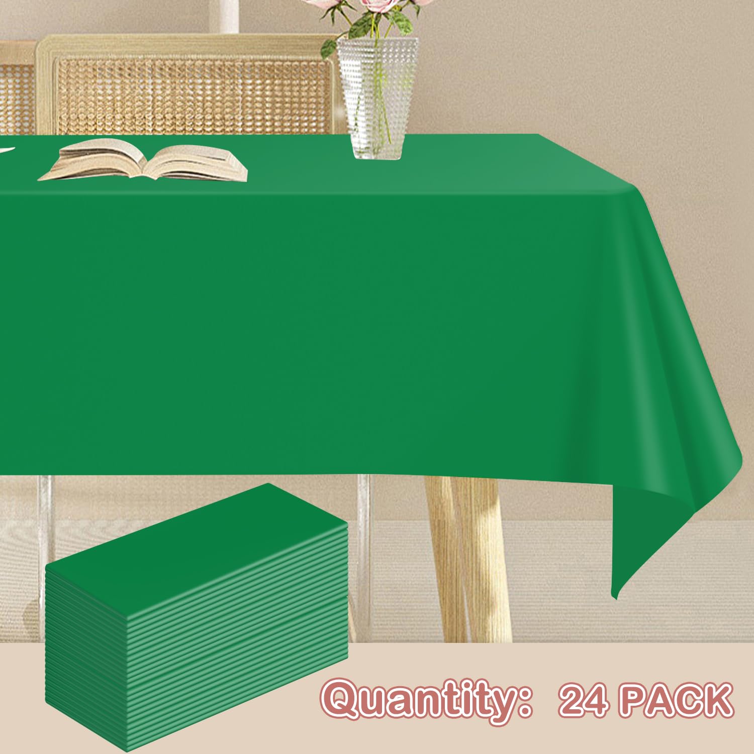 YSYJ green tablecloth showing color options for party themes