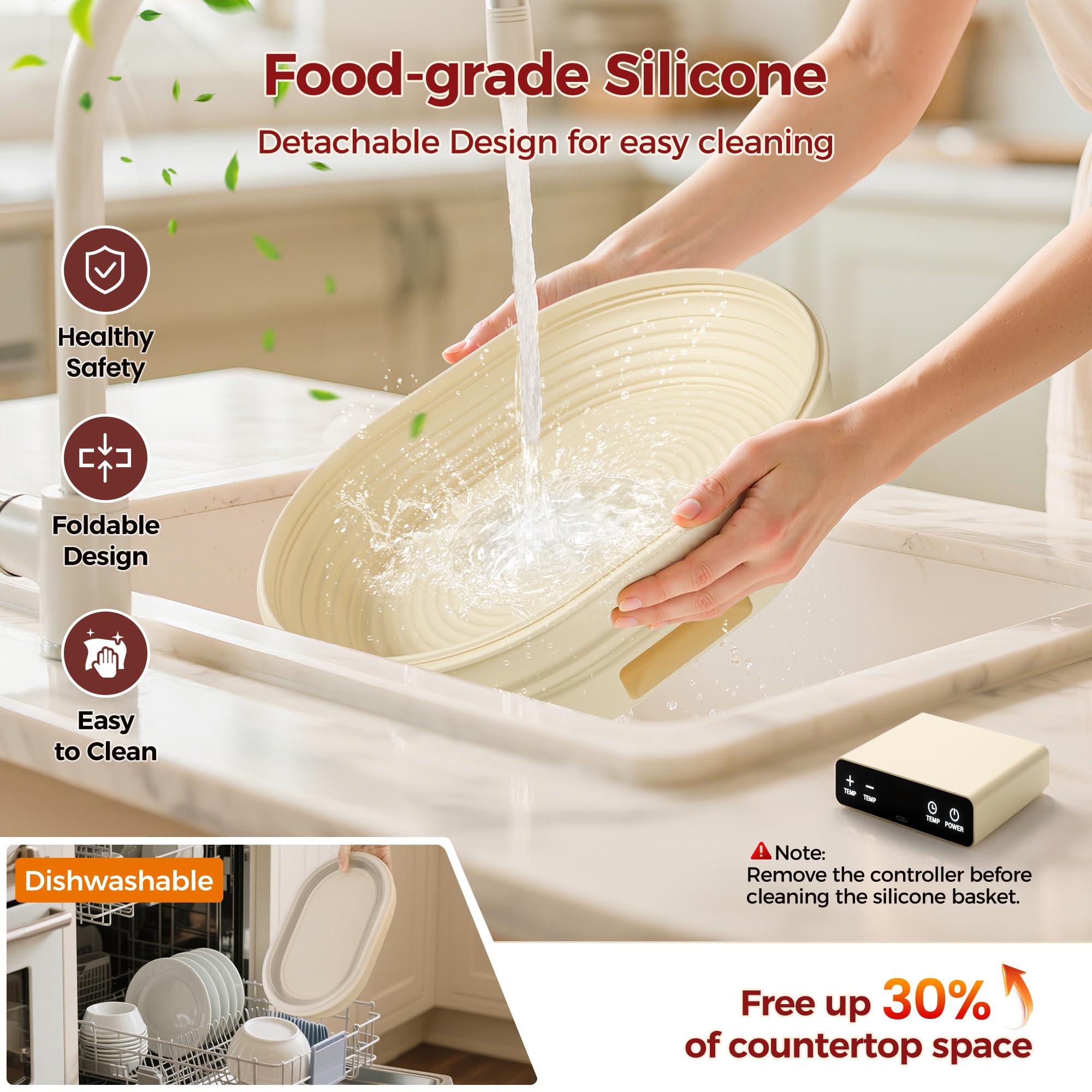 YSZZYSM BPA-free heat-resistant silicone surface for durable baking prep.