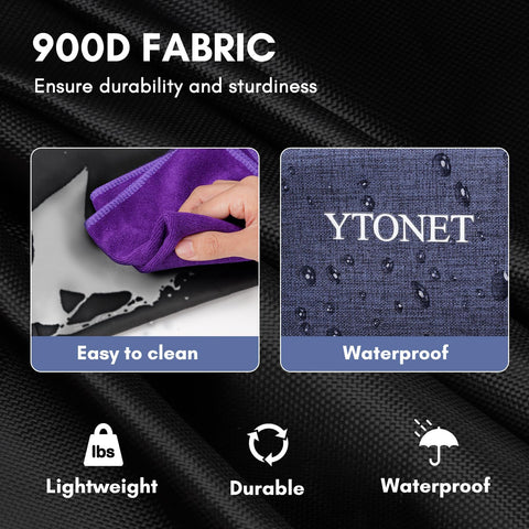 Ytonet cleaning caddy with adjustable straps keeps the bag secure.