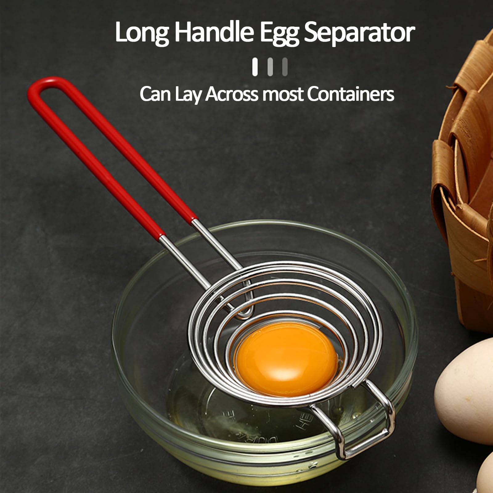 Ytuomzi stainless steel egg separator shown for safe, durable kitchen use
