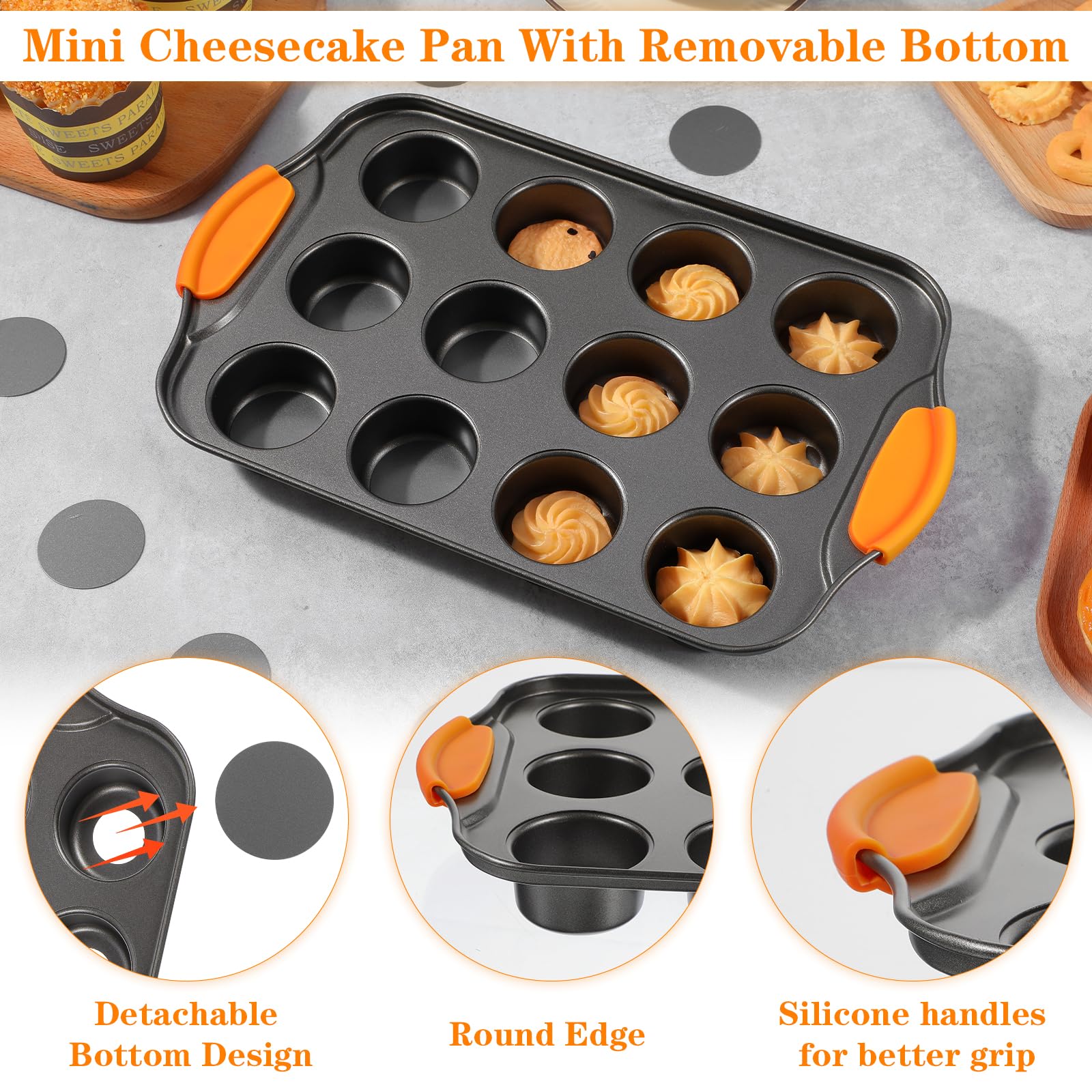Yuanan 12-cavity mini muffin mold with nonstick coating for effortless release.