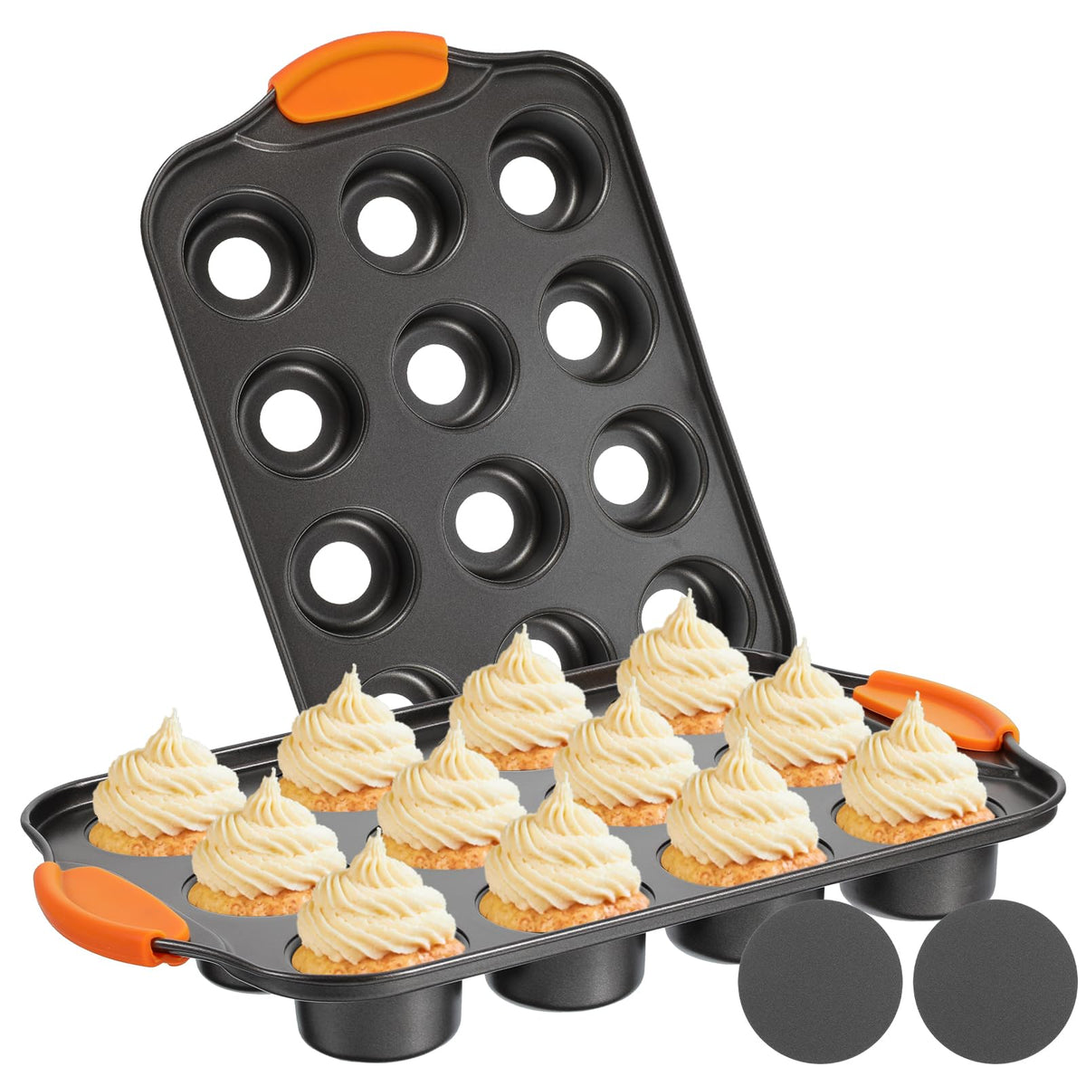 Yuanan mini cheesecake pans with 12 cavities and removable bottoms for easy release.