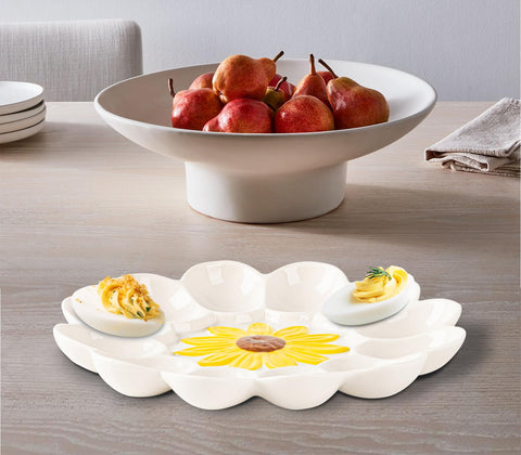 YU&CH dishwasher-safe ceramic plate for easy cleanup after gatherings.