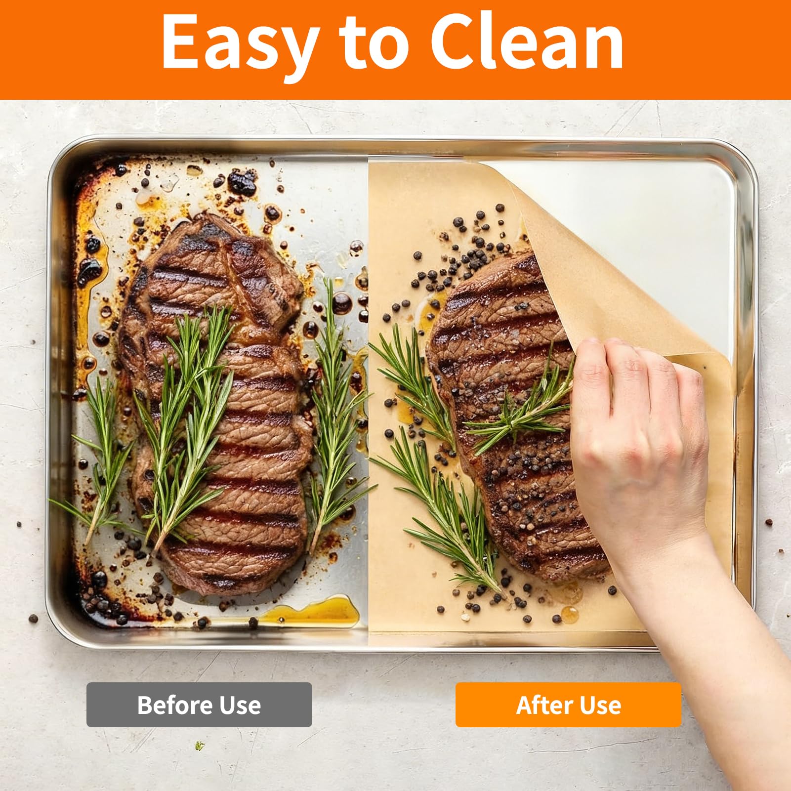 YUANYE easy-clean parchment sheets simplify oven cleanup after cooking