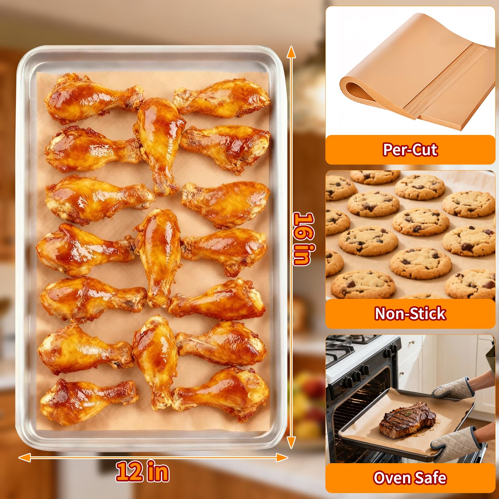 YUANYE unbleached parchment sheets offer safe, food-grade baking