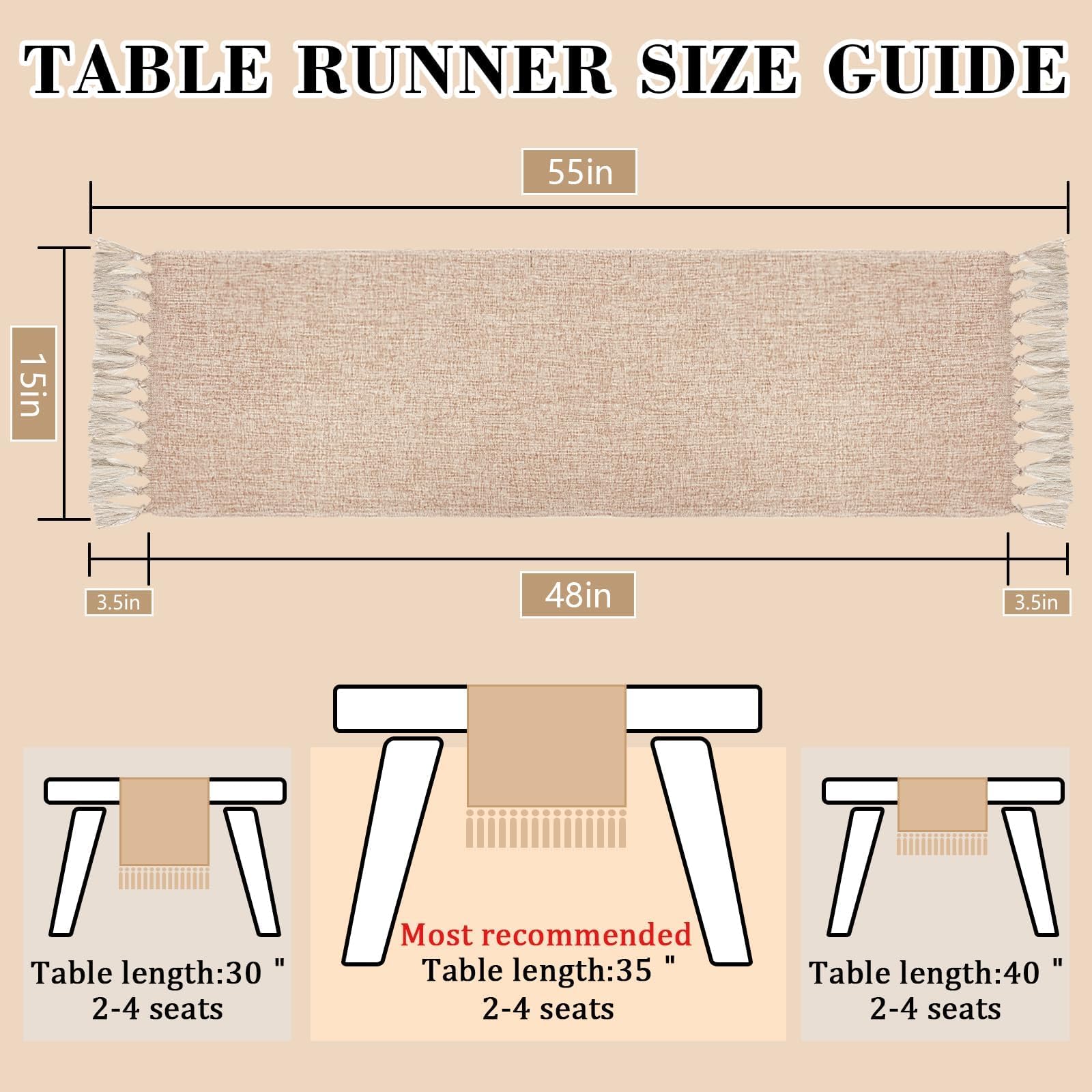yuboo Boho table runner coffee-toned weave brings rustic charm