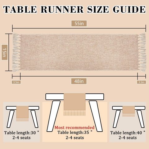 yuboo Boho table runner coffee-toned weave brings rustic charm