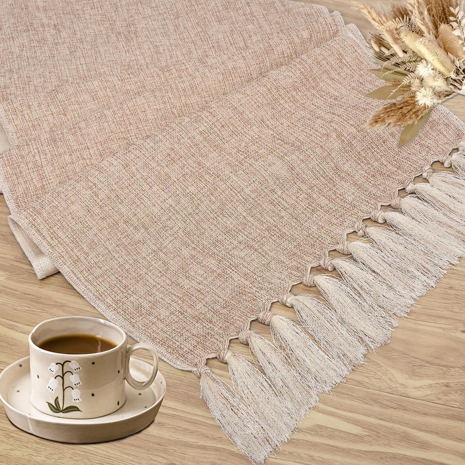 yuboo Boho table runner satin back detail adds elegant contrast to your table