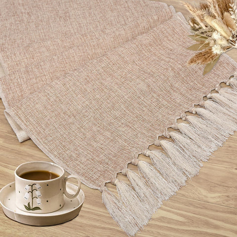yuboo Boho table runner satin back detail adds elegant contrast to your table