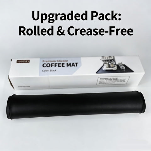 Yudevey coffee mat adapts to counters, dish racks, and espresso setups.