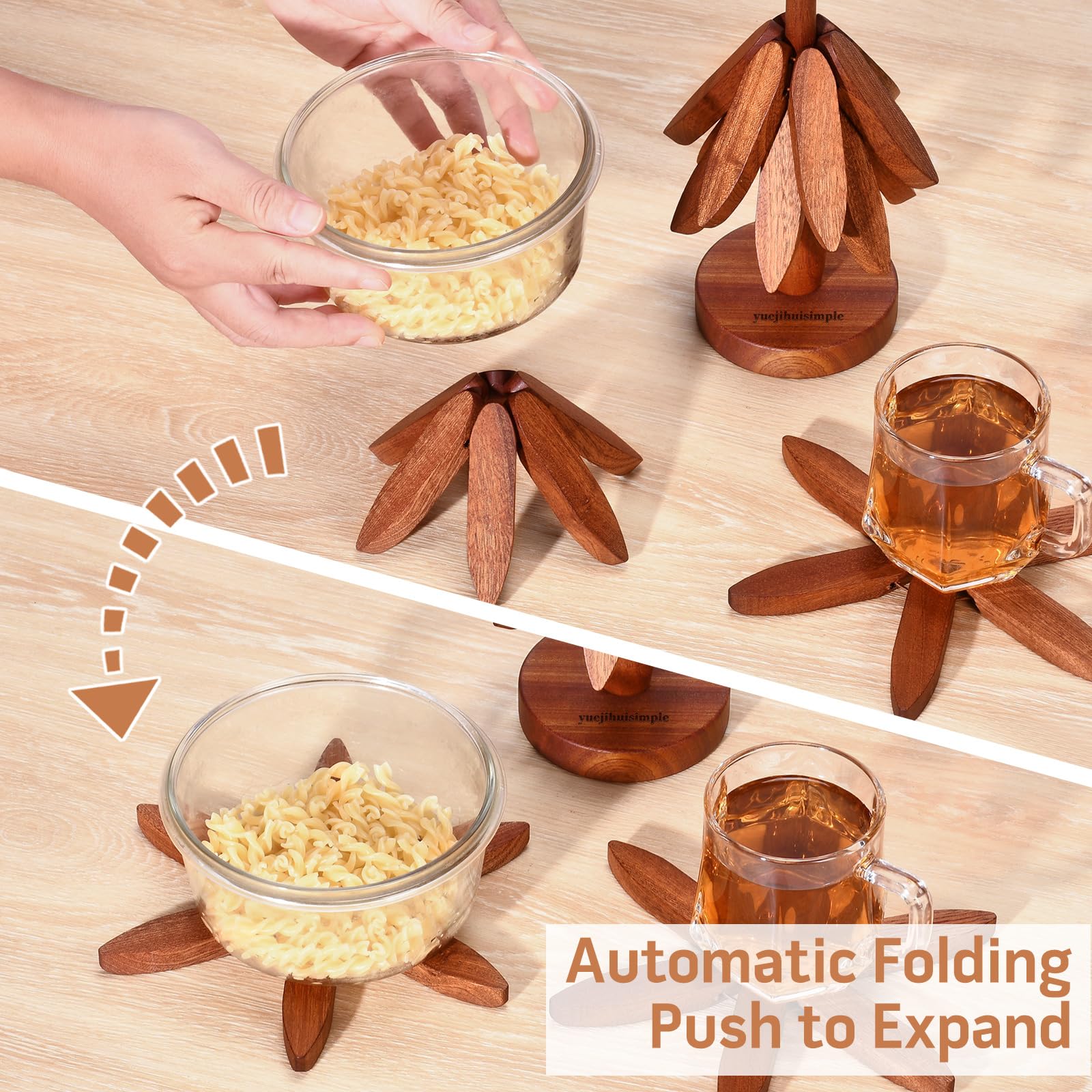 yuejihuisimple folding tree trivet unfolds quickly for instant use