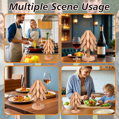 Yueji Huisimple wooden trivet closeup shows smooth polished surface