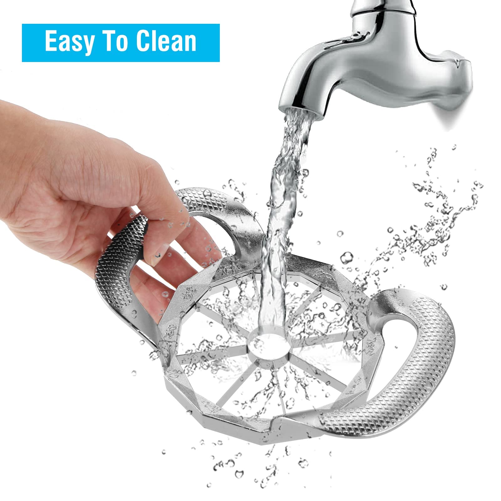 YUEJUJJ Zinc alloy handles provide ergonomic grip during slicing.
