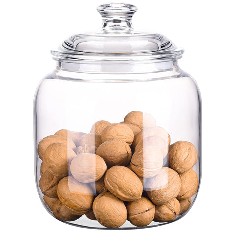 YUEJUM 128oz unbreakable canister with airtight seal keeps pantry items fresh
