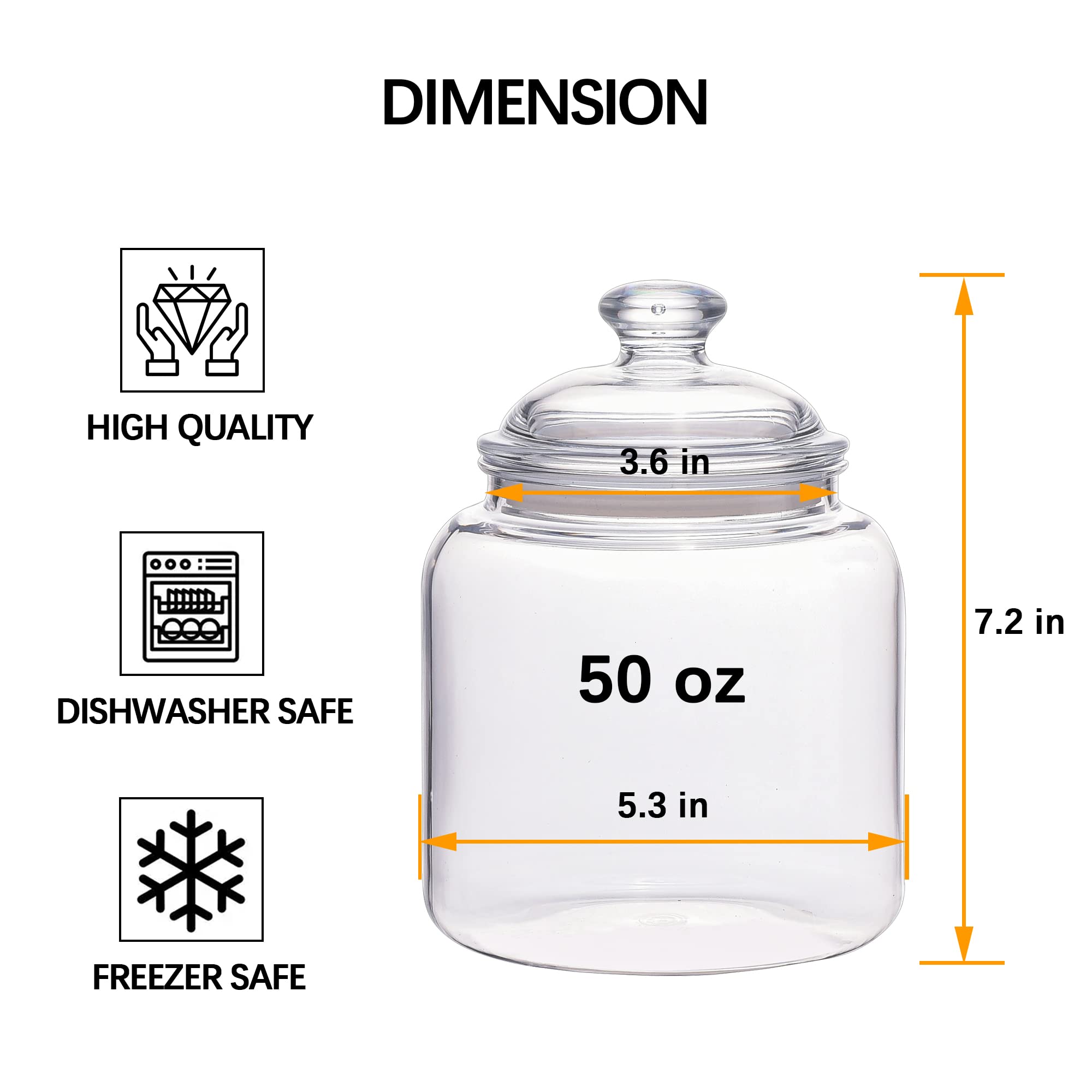 YUEJUM 50oz jar for cereal storage preserves crunch and moisture protection