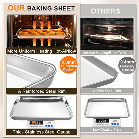 Yuiicaov baking sheet with deep sides preventing spills during roasting.