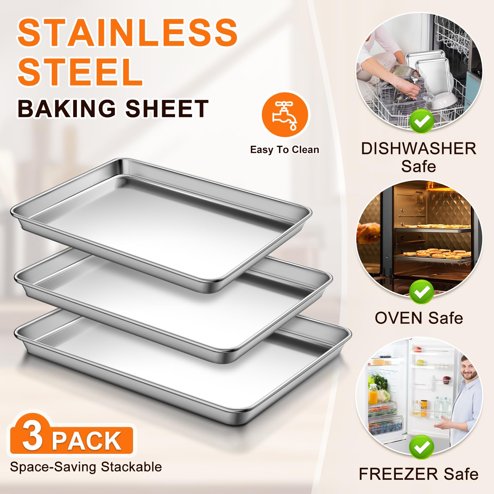 Yuiicaov baking sheet distributing heat evenly for uniform browning.