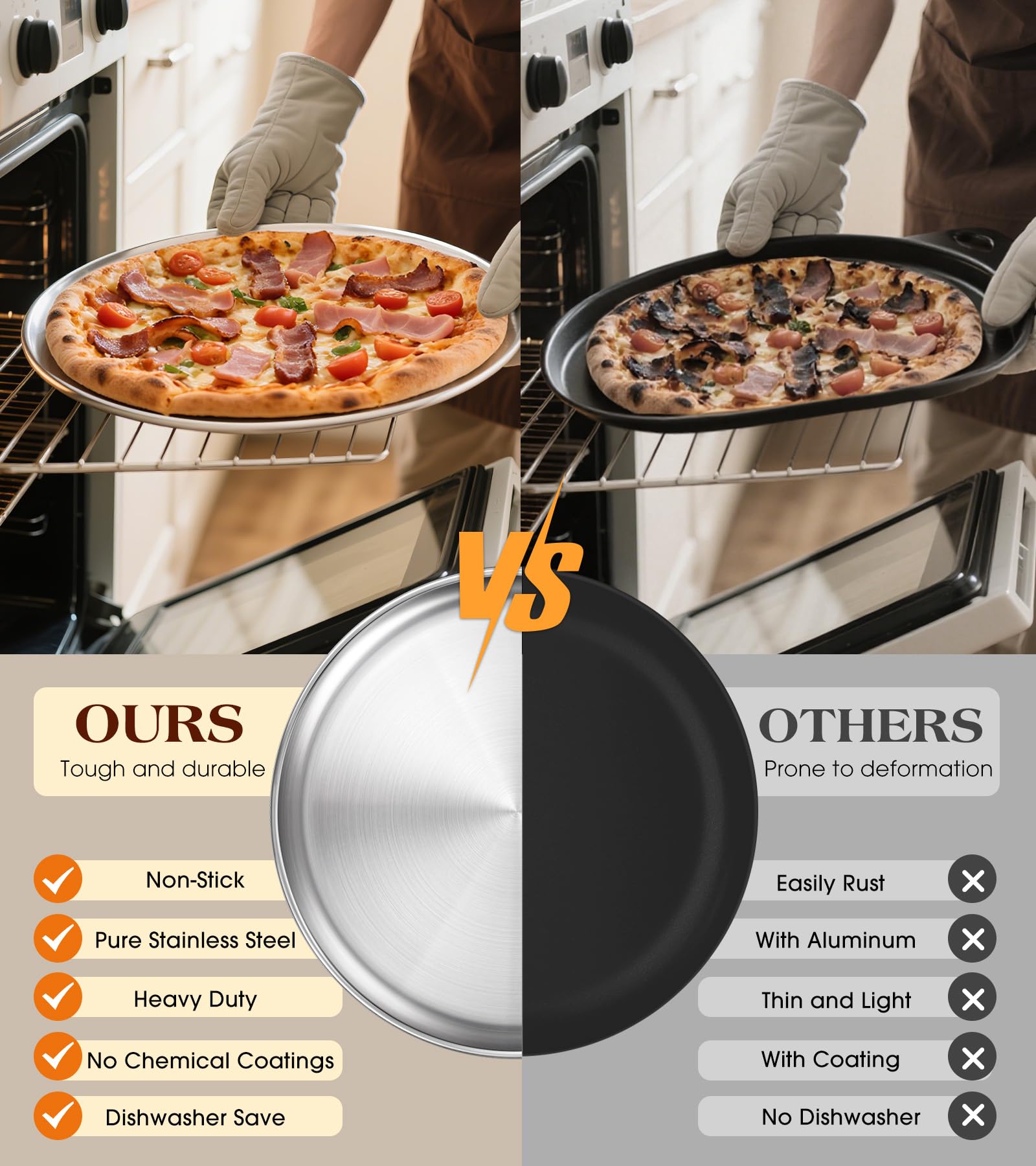 Yuiicaov pan shown in dishwasher for quick cleanup after baking
