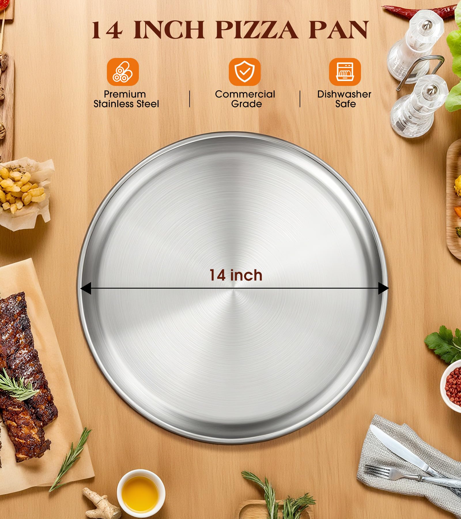 Yuiicaov pan side view highlights sturdy rim and easy oven transfer