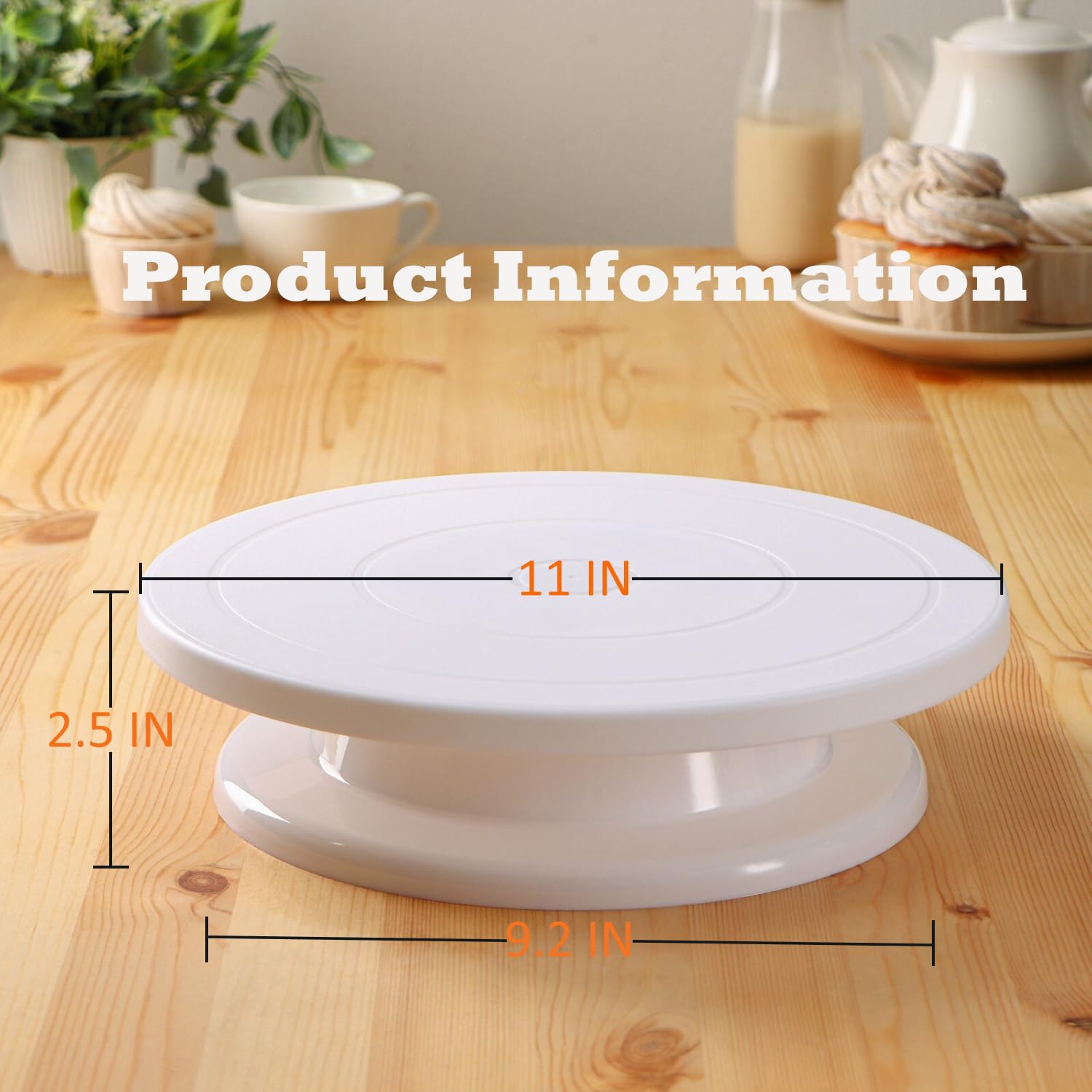 Yuixoseu rotating cake turntable offers quiet glide for both hands.