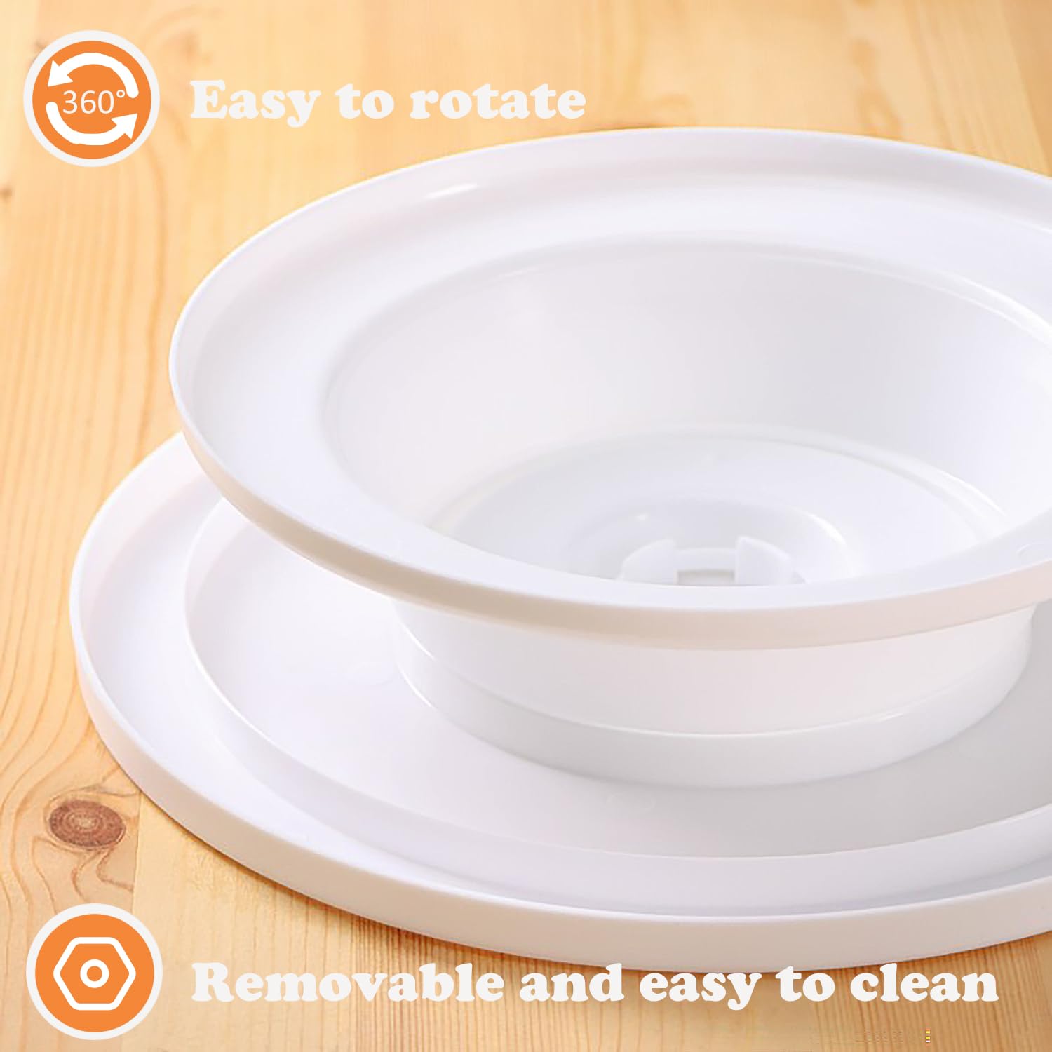 Yuixoseu white cake stand with concentric guides for centering designs.