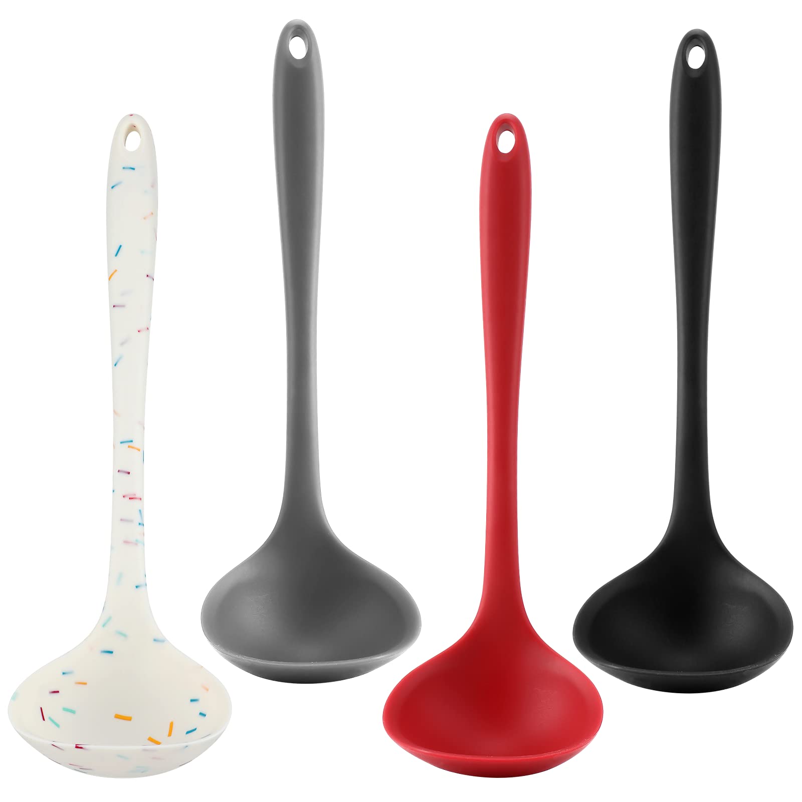 YuLohass 4-piece silicone ladle set displayed together for versatile cooking