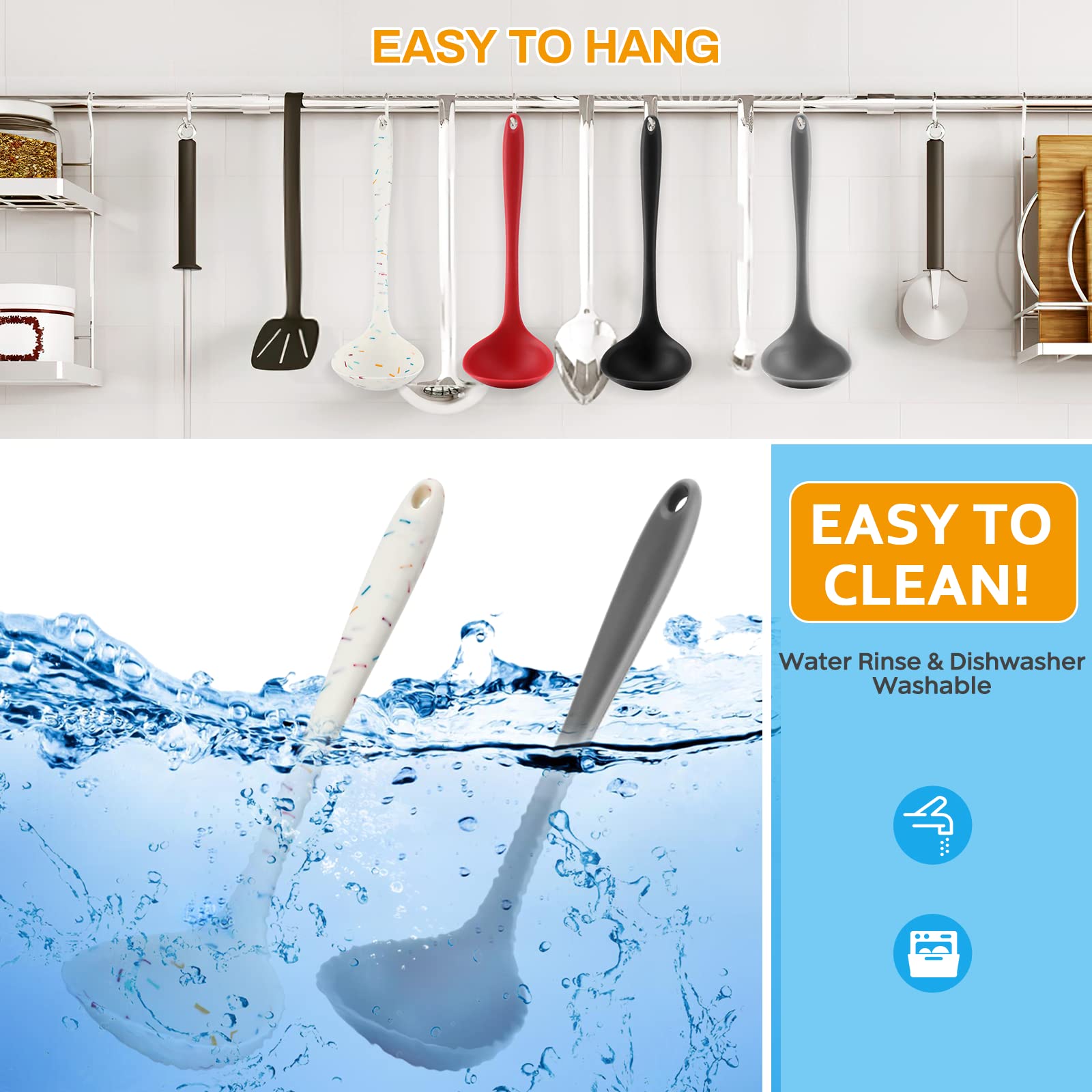 YuLohass ladle with hanging hole features for organized storage