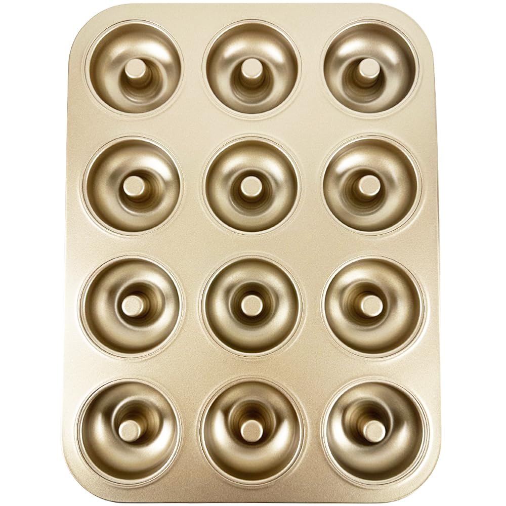 Yumatouch 12-cavity donut pan laid out for even baking