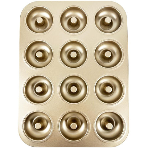 Yumatouch 12-cavity donut pan laid out for even baking