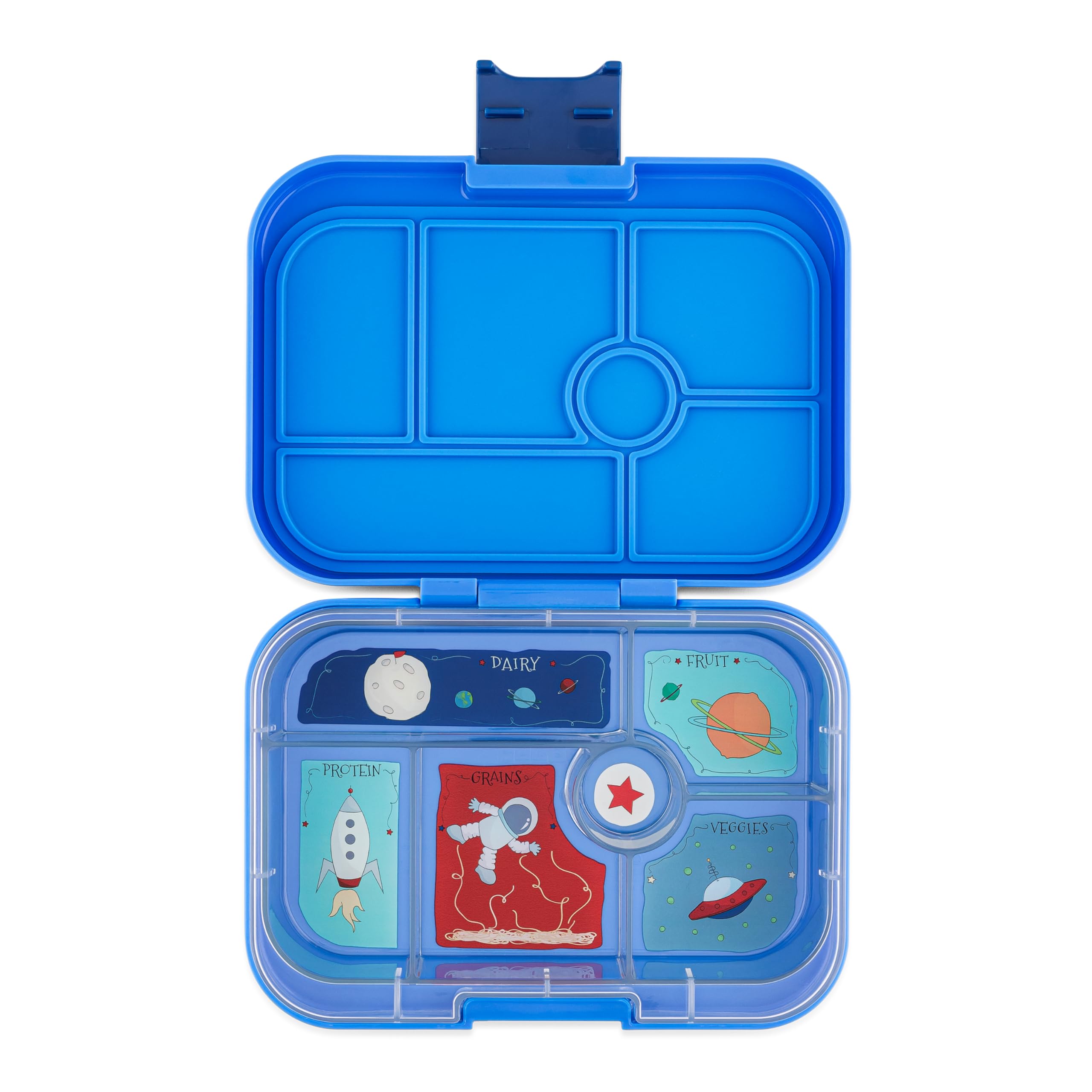 Yumbox Original built-in dip well for sauces and dips.