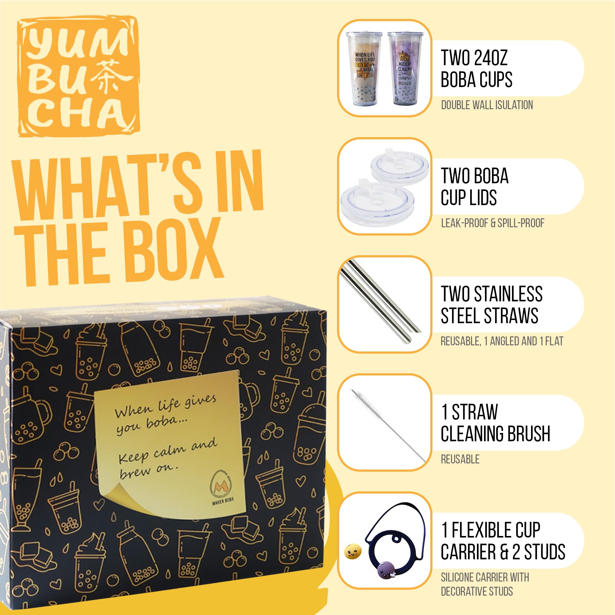 Yumbucha cup carrier travel-friendly design keeps your boba cup secure