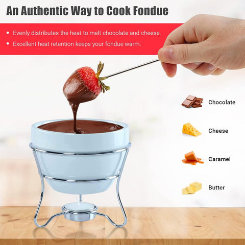 Yumchikel 500 ml fondue bowl ready for chocolate.