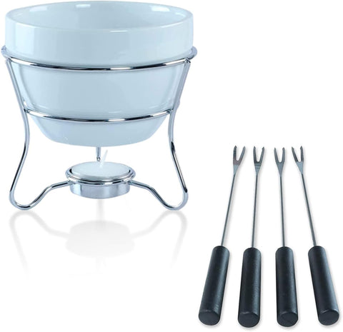Yumchikel butter warmer bowl showing glossy white ceramic finish.