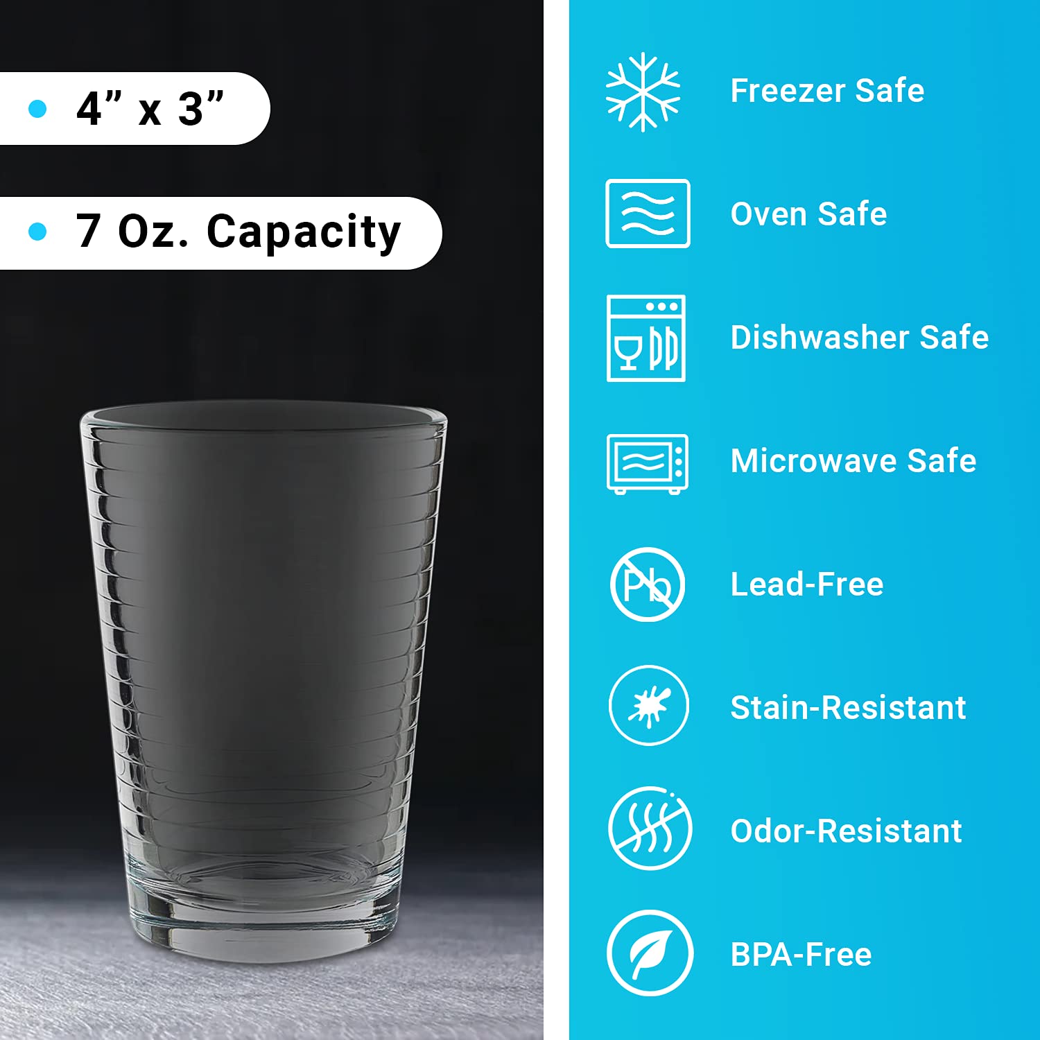 Yumchikel clear 7oz glass enhances beverage presentation at any table
