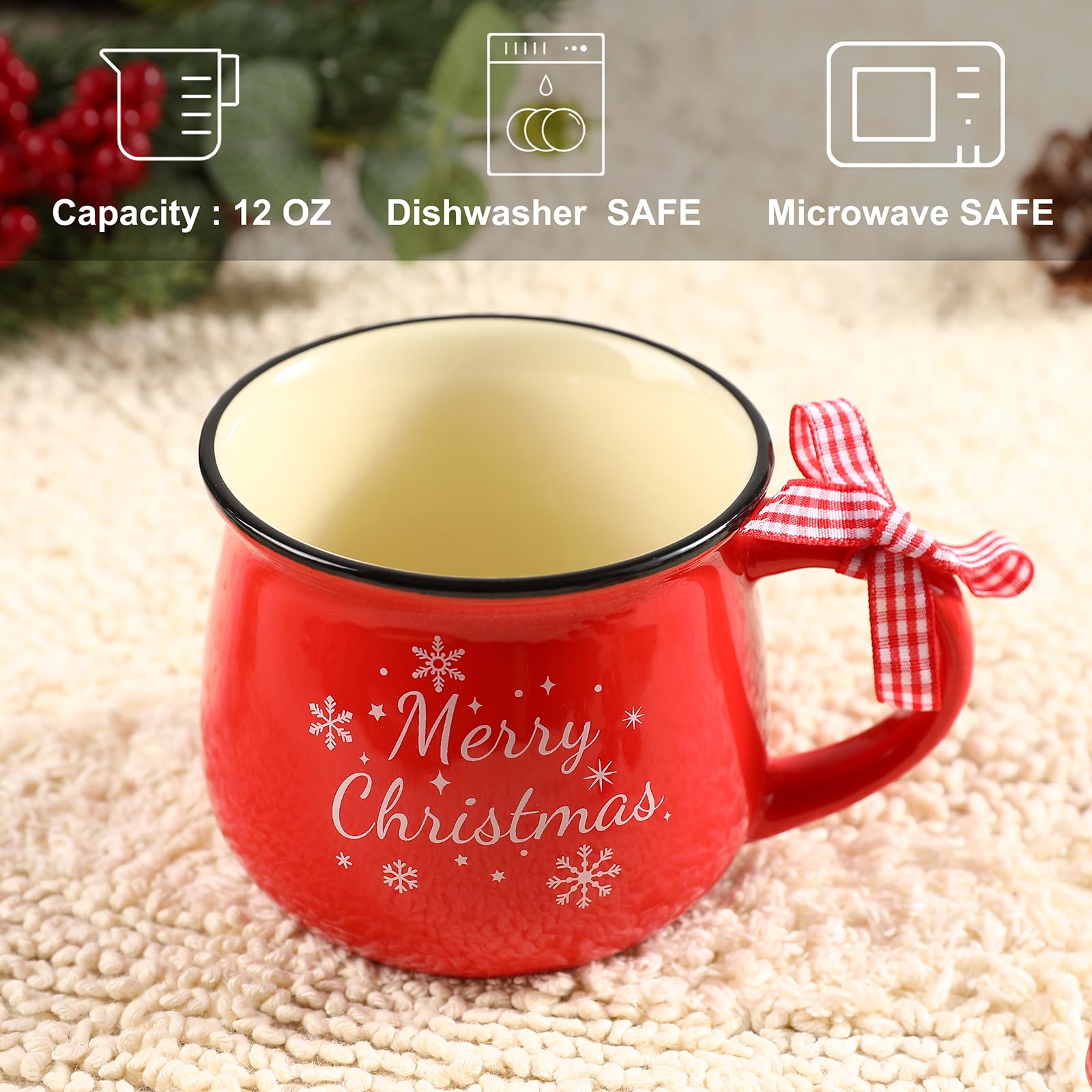 Yumiio Ho Ho Ho mug on table for family hot cocoa gatherings.