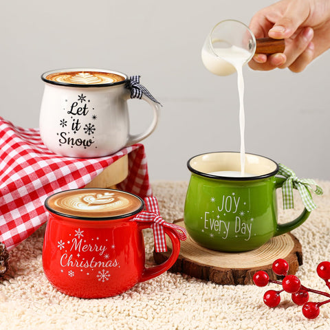 Yumiio Let It Snow mug design highlighted for festive coffee mornings.