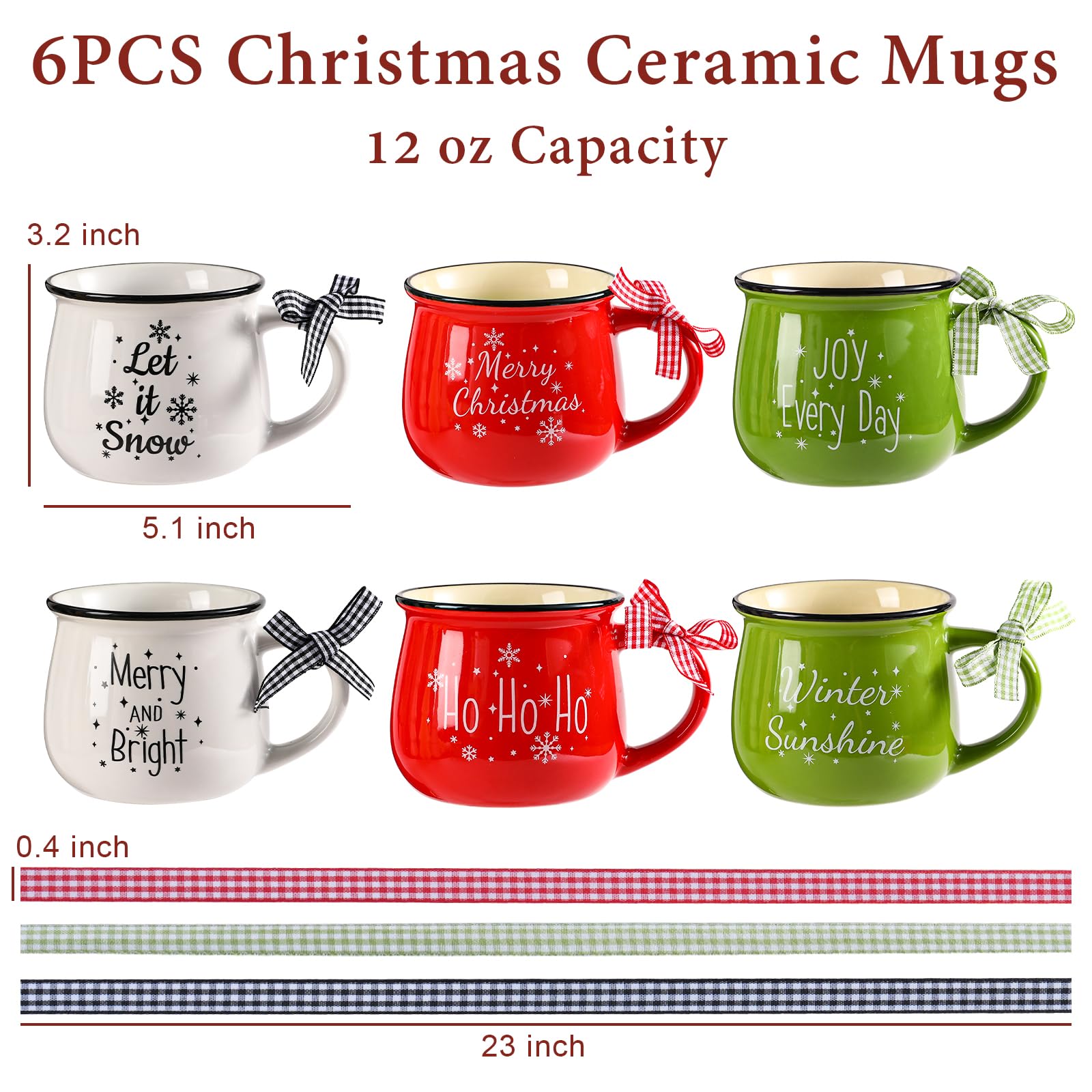 Yumiio Merry and Bright mug close-up showcasing cheerful holiday vibe.