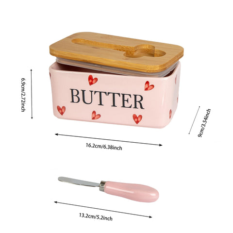 YumiPLUS large capacity butter dish holding two sticks for everyday use
