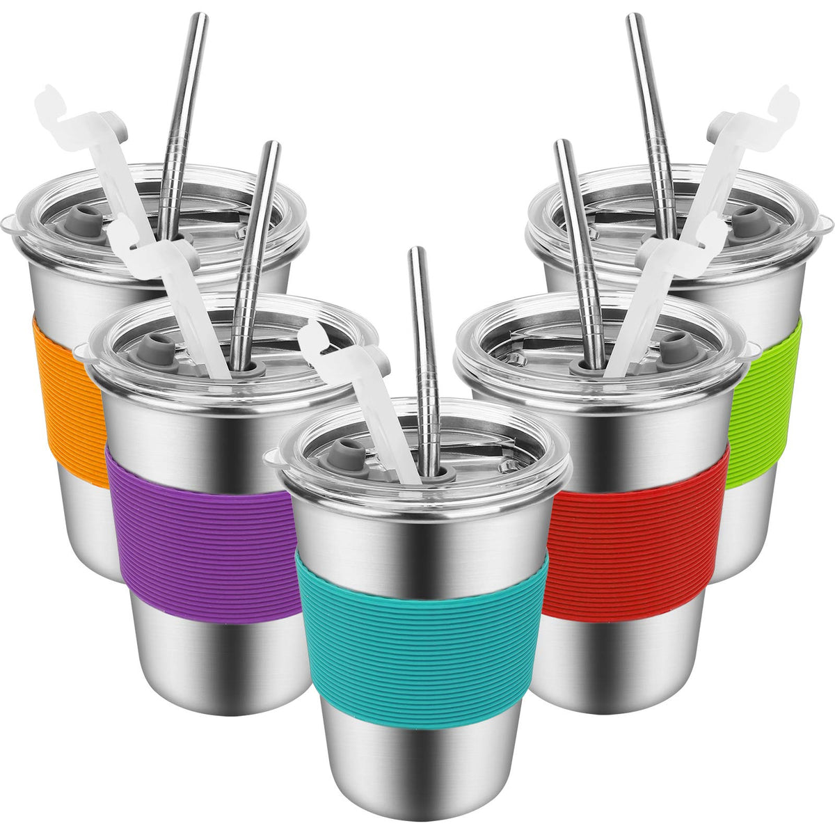 Yummy Sam 12oz stainless steel cups for kids on the go.