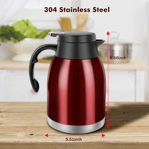 Yummy Sam carafe highlights ergonomic plastic handle for easy pouring.