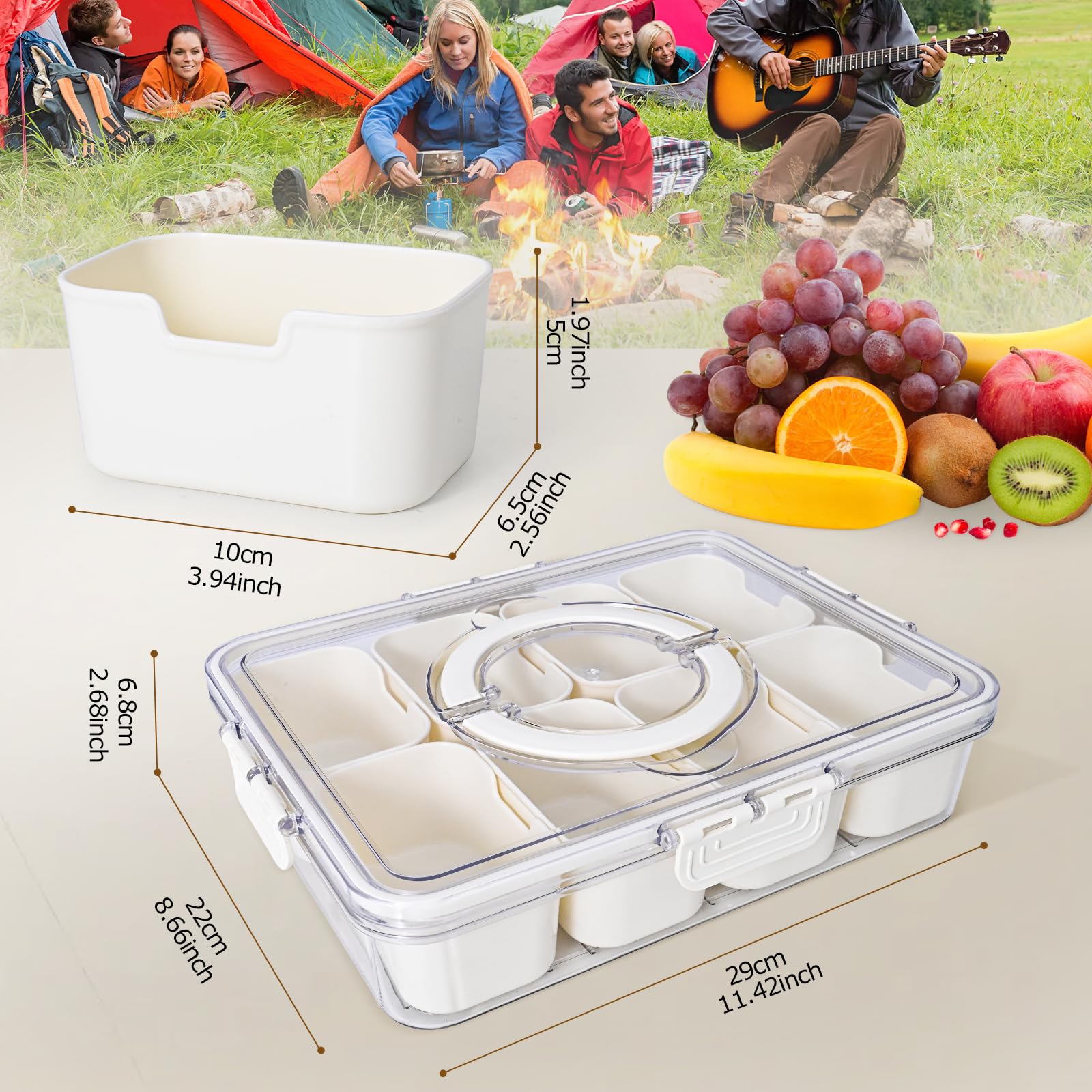 YUMUN Snackle Box showing airtight lid to maintain freshness.