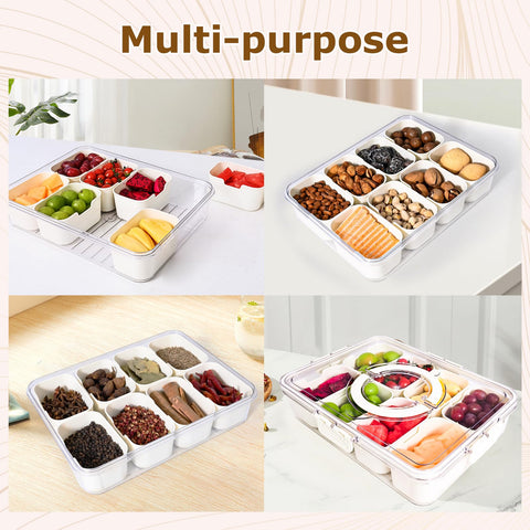 YUMUN Snackle Box portable handle for easy transport on trips.