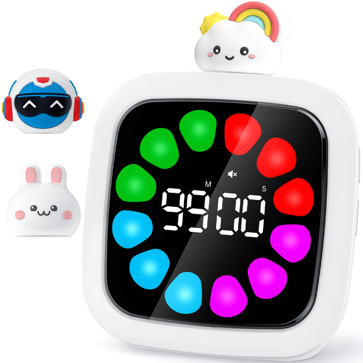 Yunbaoit digital visual timer for kids with dolls enhances focus during study or chores