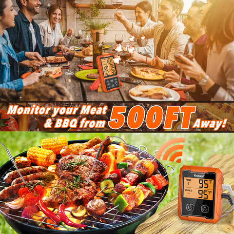 Yunbaoit dual probes color coded monitoring for different meats.